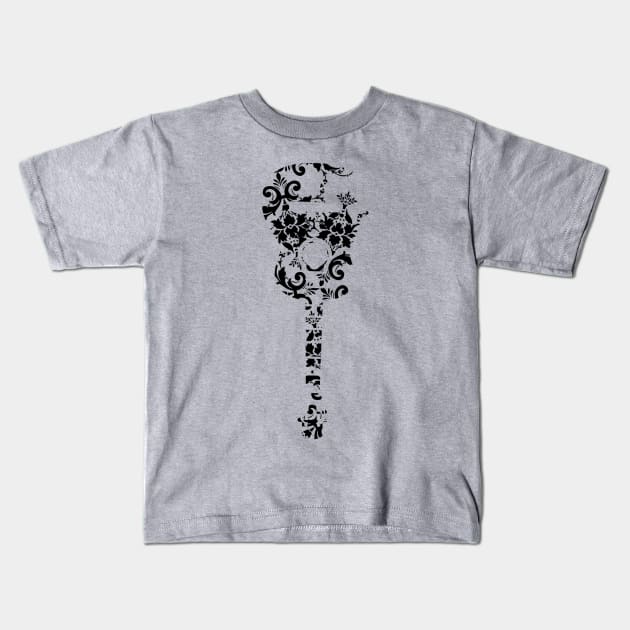 Floral Guitar Kids T-Shirt by Analog Designs